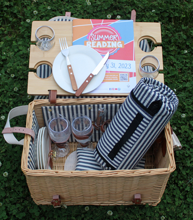 Adults Summer Reading Weekly Prize. Deluxe picnic basket.