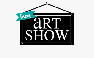 Teen Art Show logo, grey background 