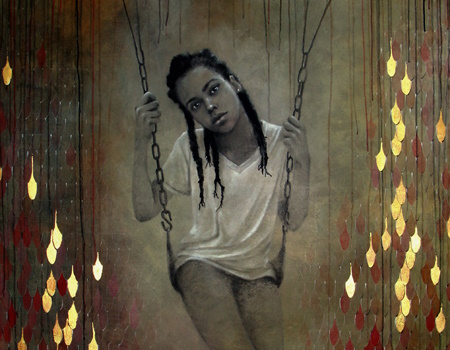 1st Place, 8th Annual Juried Exhibition, Aldo Muzzarelli, &quot;Prejudiced Rain&quot;, Mixed Media